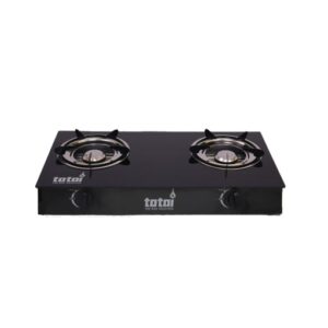 TOTAI 2 BURNER BLACK GLASS TABLE